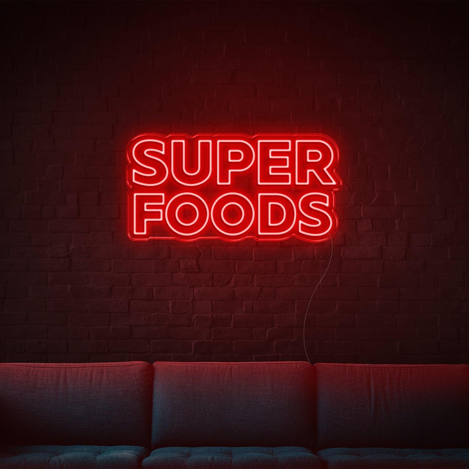 Blue Super Foods Led Neon Sign For Home Cafe Decor | Shineneon