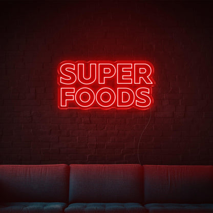 Blue Super Foods Led Neon Sign For Home Cafe Decor | Shineneon
