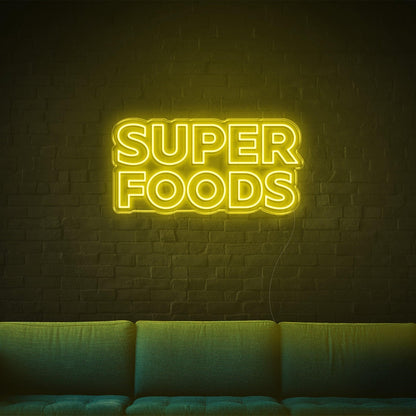 Blue Super Foods Led Neon Sign For Home Cafe Decor | Shineneon