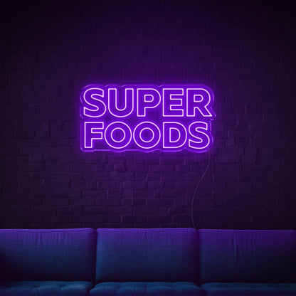 Blue Super Foods Led Neon Sign For Home Cafe Decor | Shineneon
