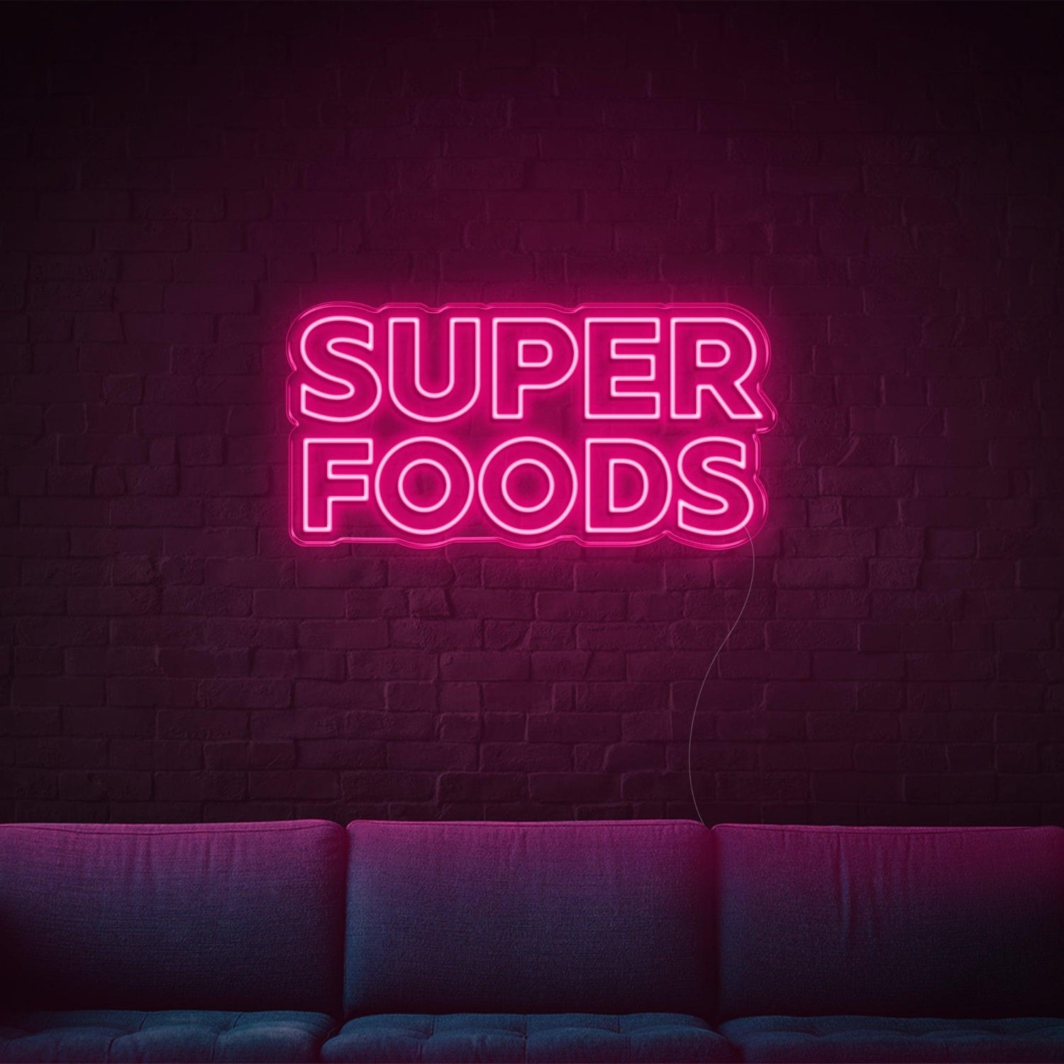 Blue Super Foods Led Neon Sign For Home Cafe Decor | Shineneon