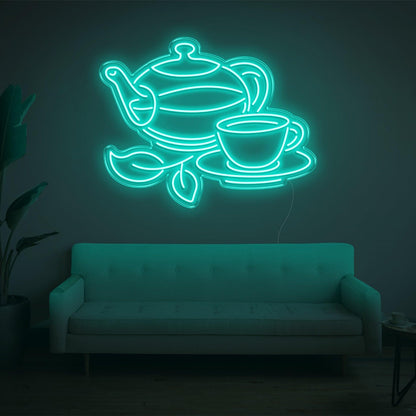 Blue Tea Time Led Neon Sign For Cozy Home Decor | Shineneon