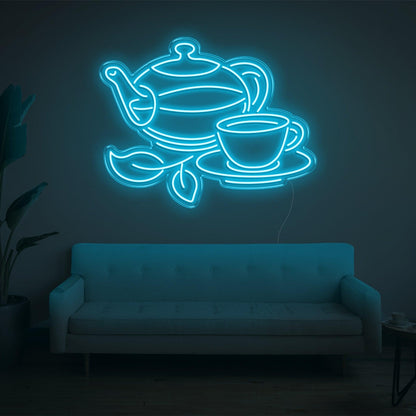 Blue Tea Time Led Neon Sign For Cozy Home Decor | Shineneon