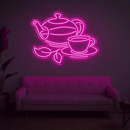 Blue Tea Time Led Neon Sign For Cozy Home Decor | Shineneon