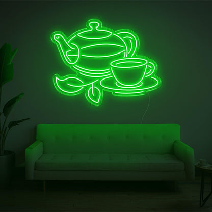 Blue Tea Time Led Neon Sign For Cozy Home Decor | Shineneon