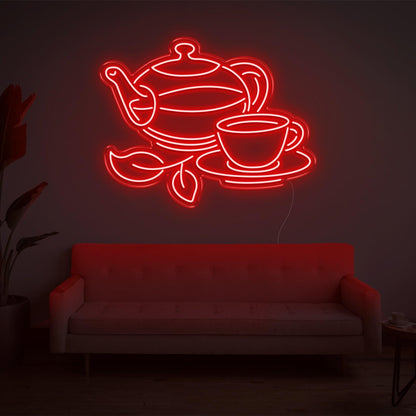 Blue Tea Time Led Neon Sign For Cozy Home Decor | Shineneon