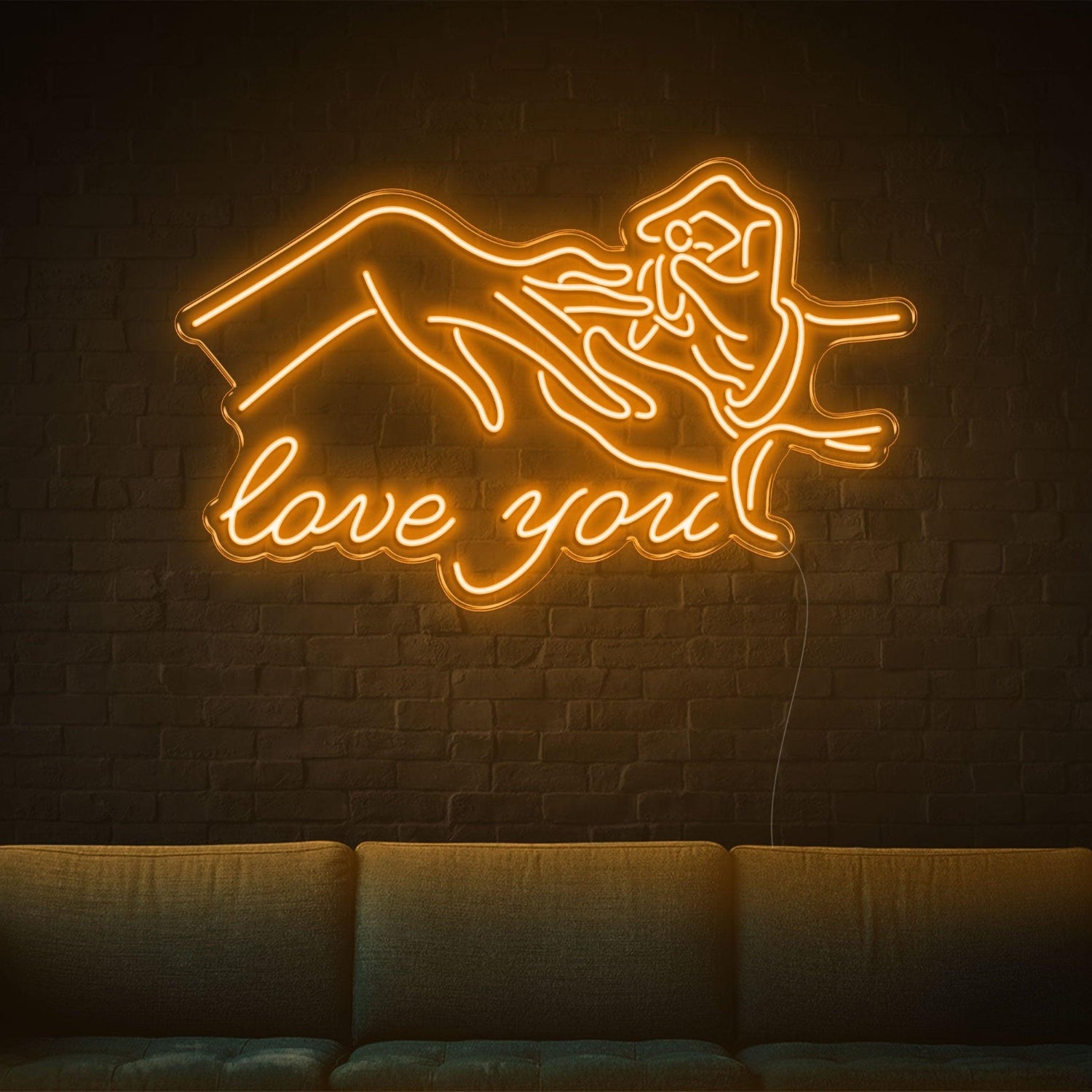 Blue Touching Hands Love You Led Neon Sign For Romantic Decor | Shineneon