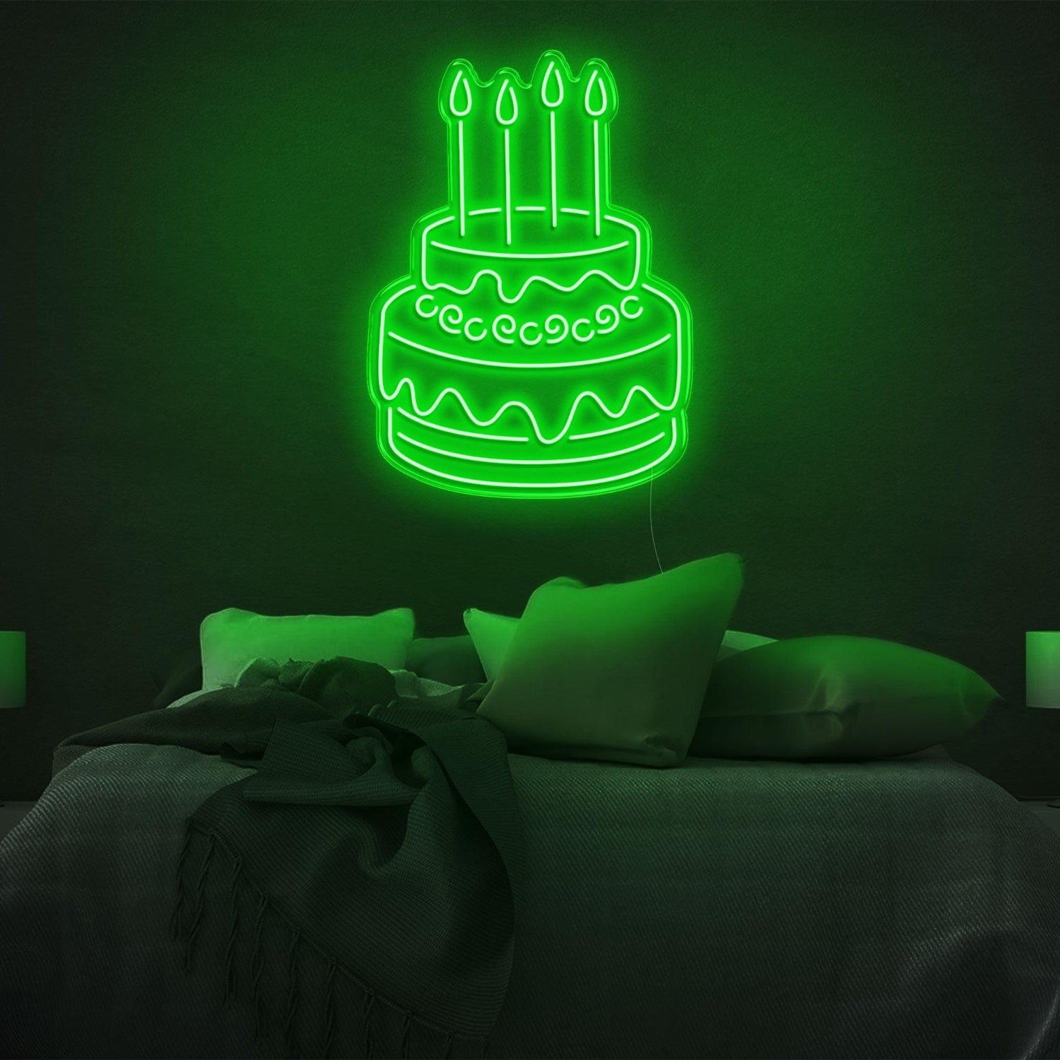 Blue Two-Tier Cake Led Neon Sign For Birthday Party Bedroom Wall Decor | Shineneon