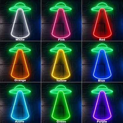 Blue UFO Beam Neon Sign LED Neon Sign color grid