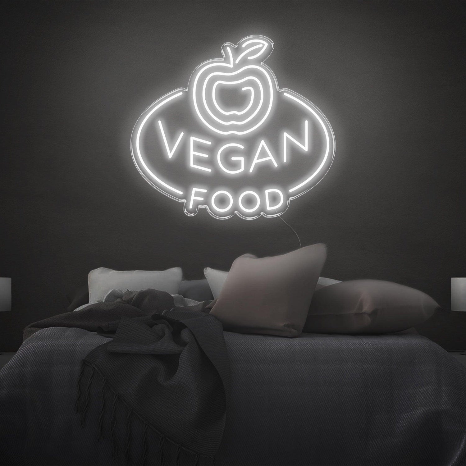 Blue Vegan Apple Led Neon Sign For Bedroom Decor | Shineneon