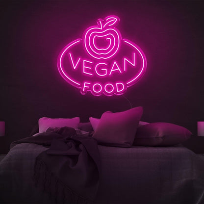 Blue Vegan Apple Led Neon Sign For Bedroom Decor | Shineneon