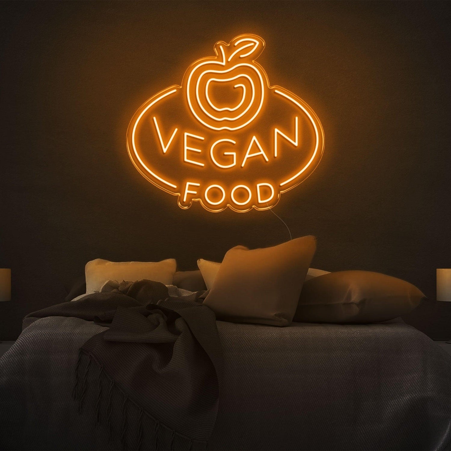 Blue Vegan Apple Led Neon Sign For Bedroom Decor | Shineneon