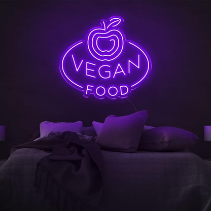 Blue Vegan Apple Led Neon Sign For Bedroom Decor | Shineneon