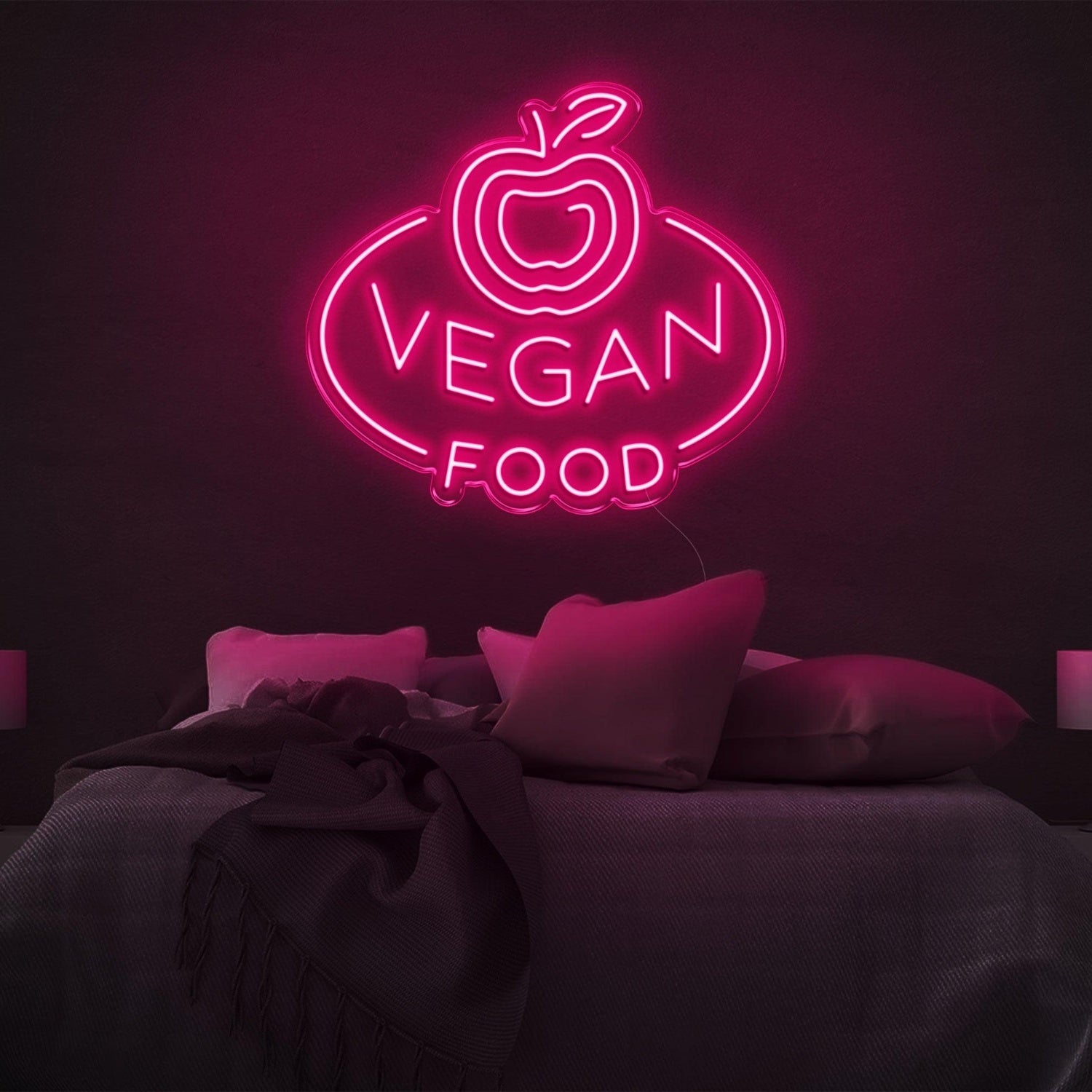 Blue Vegan Apple Led Neon Sign For Bedroom Decor | Shineneon