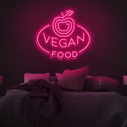 Blue Vegan Apple Led Neon Sign For Bedroom Decor | Shineneon