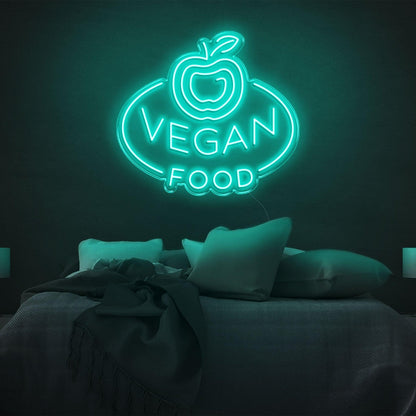 Blue Vegan Apple Led Neon Sign For Bedroom Decor | Shineneon