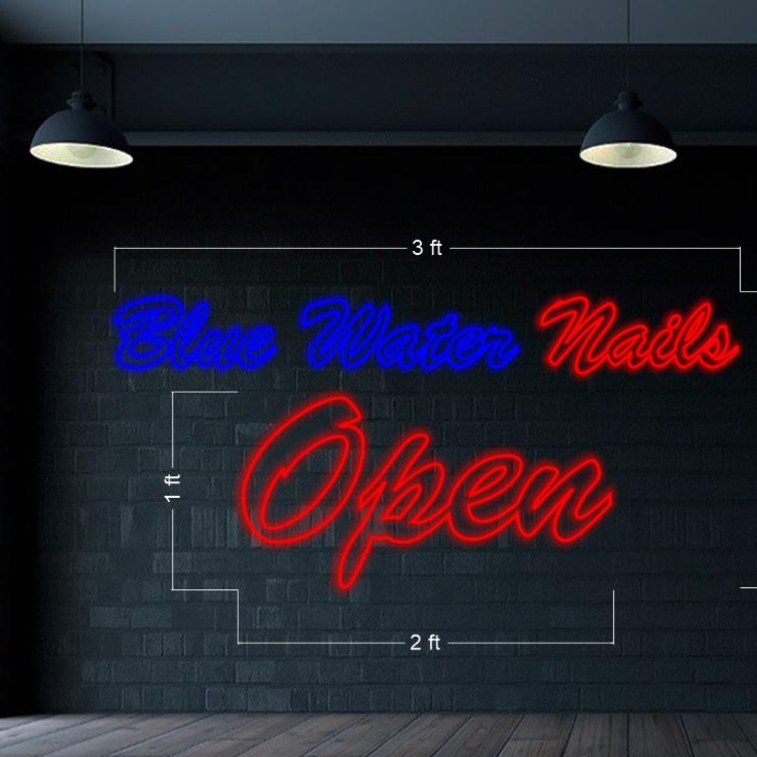 Blue Water Nails Led Neon Sign Nail Salon Decor | Shineneon