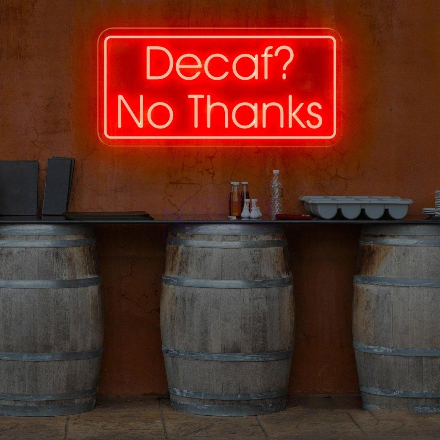 Blue White Decaf No Thanks Led Neon Sign For Cafe Home Decor | Shineneon