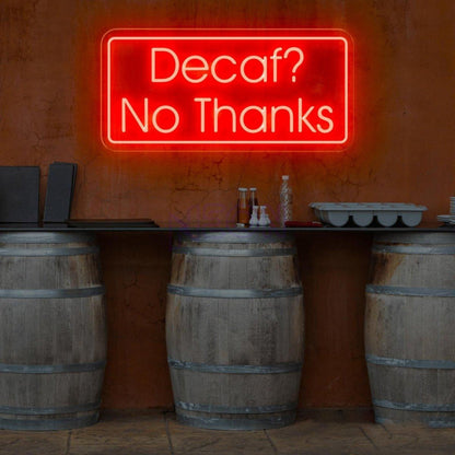 Blue White Decaf No Thanks Led Neon Sign For Cafe Home Decor | Shineneon