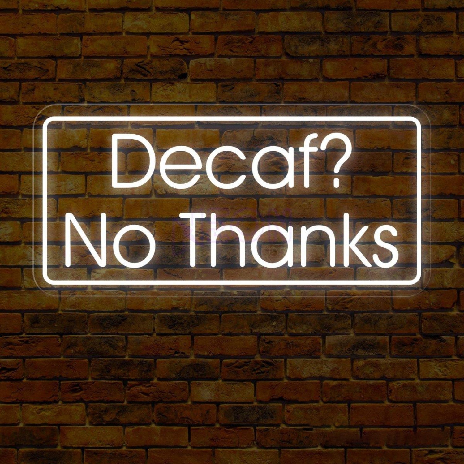 Blue White Decaf No Thanks Led Neon Sign For Cafe Home Decor | Shineneon