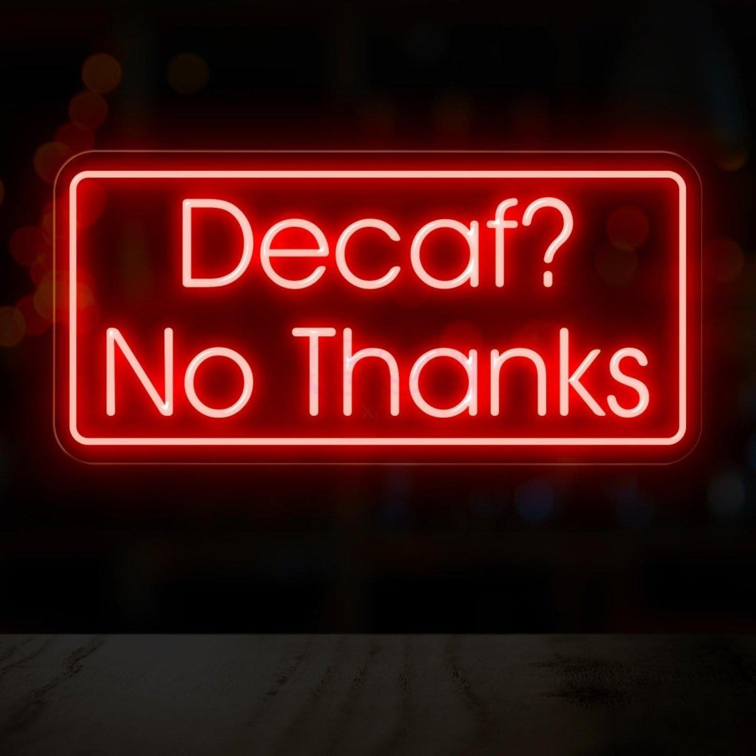 Blue White Decaf No Thanks Led Neon Sign For Cafe Home Decor | Shineneon