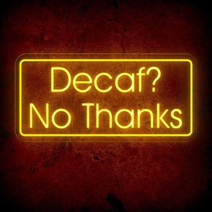 Blue White Decaf No Thanks Led Neon Sign For Cafe Home Decor | Shineneon