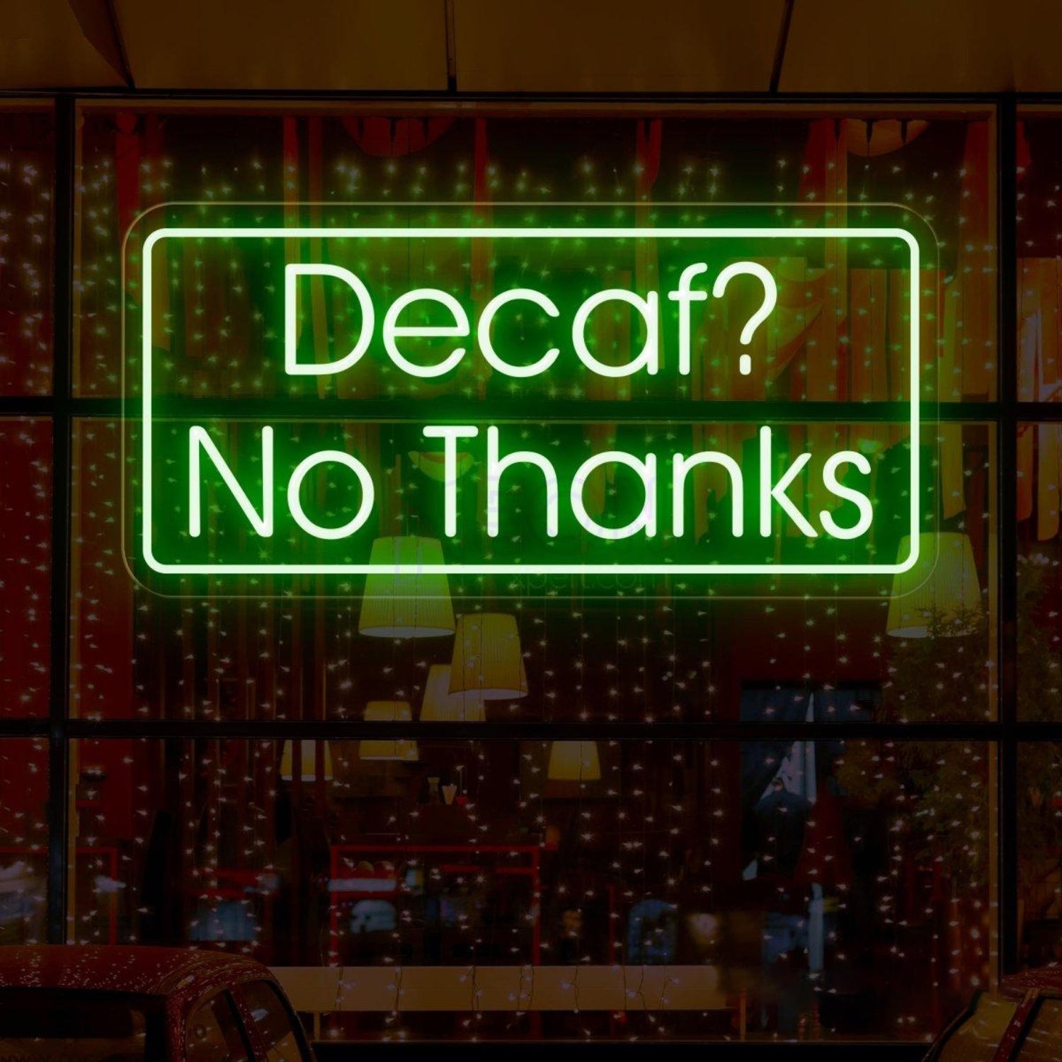 Blue White Decaf No Thanks Led Neon Sign For Cafe Home Decor | Shineneon