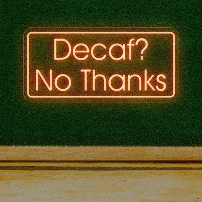 Blue White Decaf No Thanks Led Neon Sign For Cafe Home Decor | Shineneon