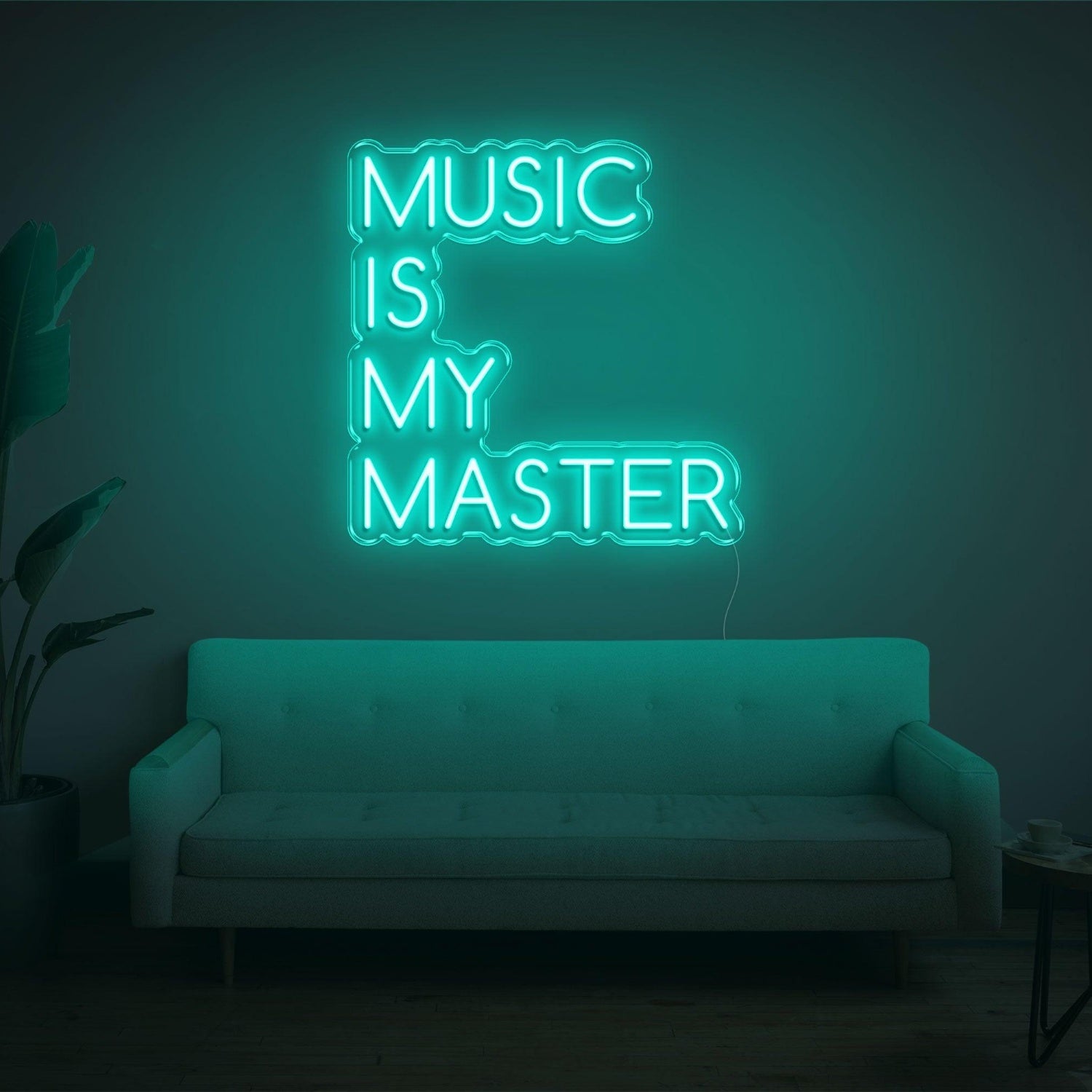 Blue-White Music Is My Master Led Neon Sign For Home Studio Decor | Shineneon