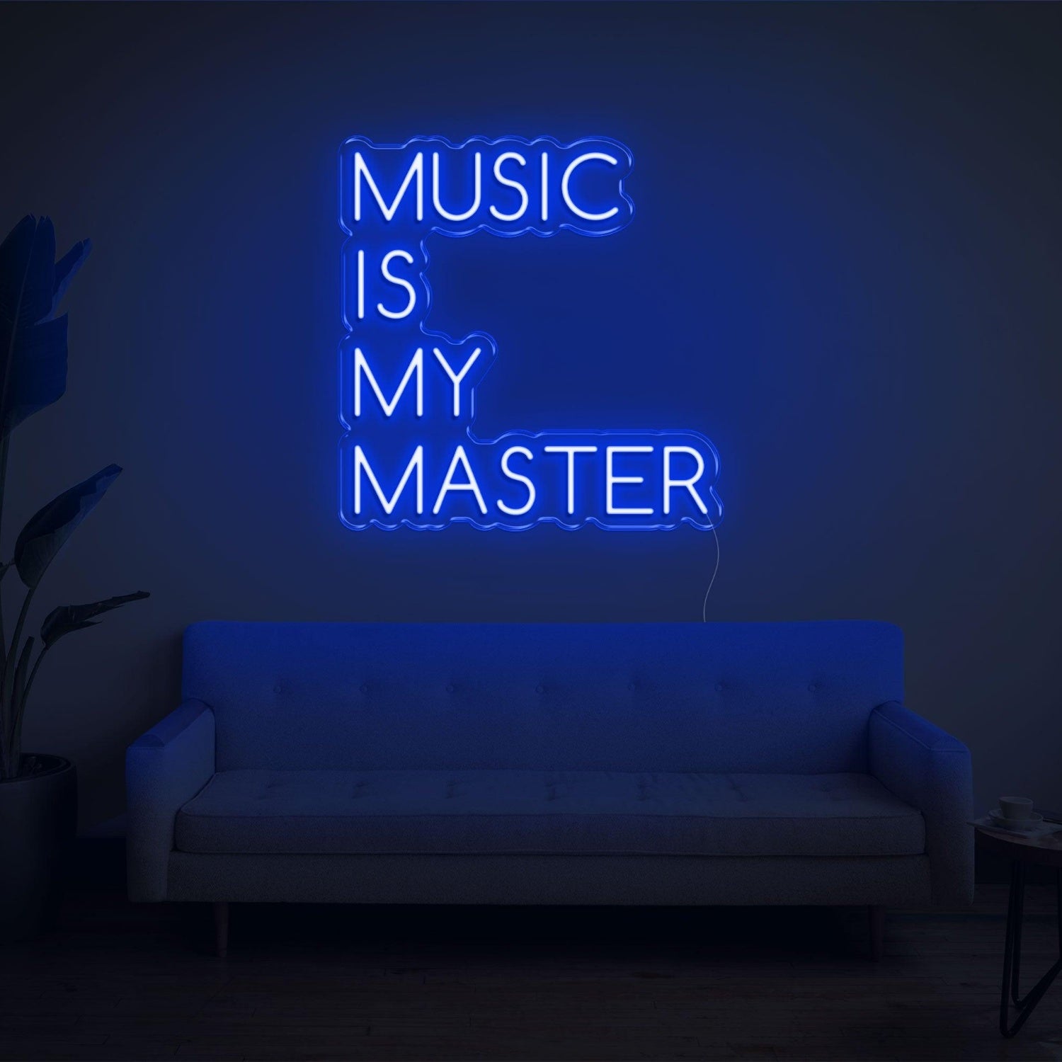 Blue-White Music Is My Master Led Neon Sign For Home Studio Decor | Shineneon