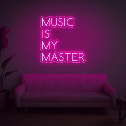 Blue-White Music Is My Master Led Neon Sign For Home Studio Decor | Shineneon