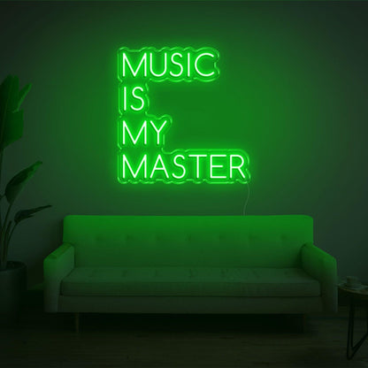 Blue-White Music Is My Master Led Neon Sign For Home Studio Decor | Shineneon