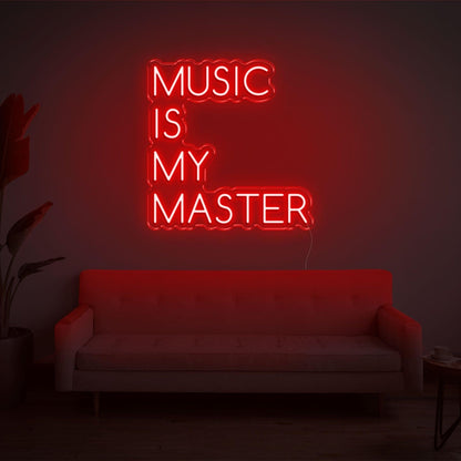 Blue-White Music Is My Master Led Neon Sign For Home Studio Decor | Shineneon