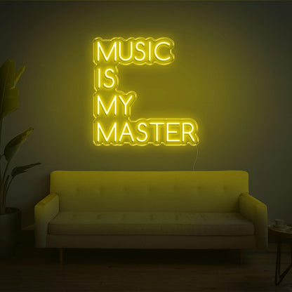 Blue-White Music Is My Master Led Neon Sign For Home Studio Decor | Shineneon