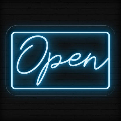 Blue-White Open Led Neon Sign For Store Cafe Restaurant Wall Decor | Shineneon