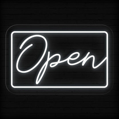 Blue-White Open Led Neon Sign For Store Cafe Restaurant Wall Decor | Shineneon