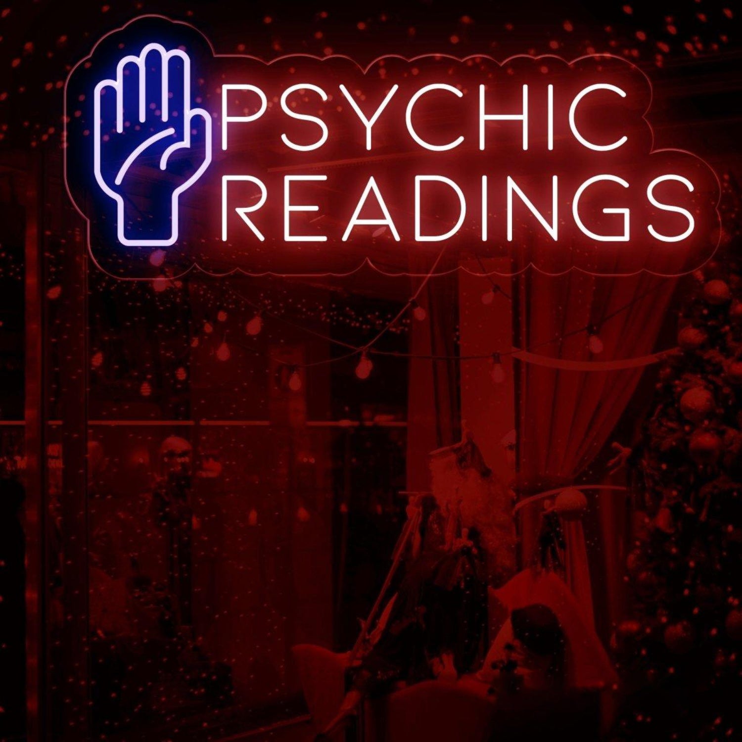 Blue-White Palm Psychic Readings Led Neon Sign For Mystic Shop Decor | Shineneon