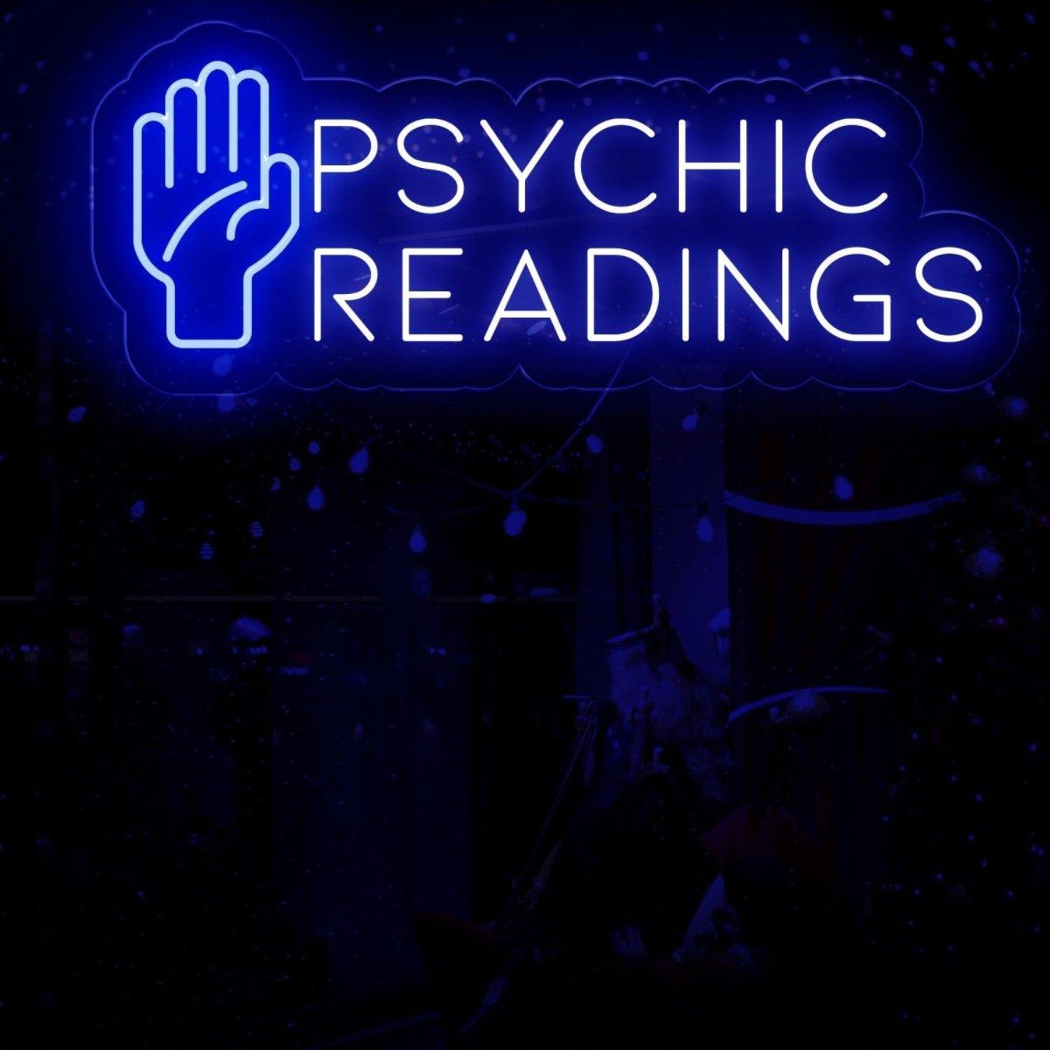Blue-White Palm Psychic Readings Led Neon Sign For Mystic Shop Decor | Shineneon