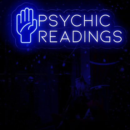 Blue-White Palm Psychic Readings Led Neon Sign For Mystic Shop Decor | Shineneon