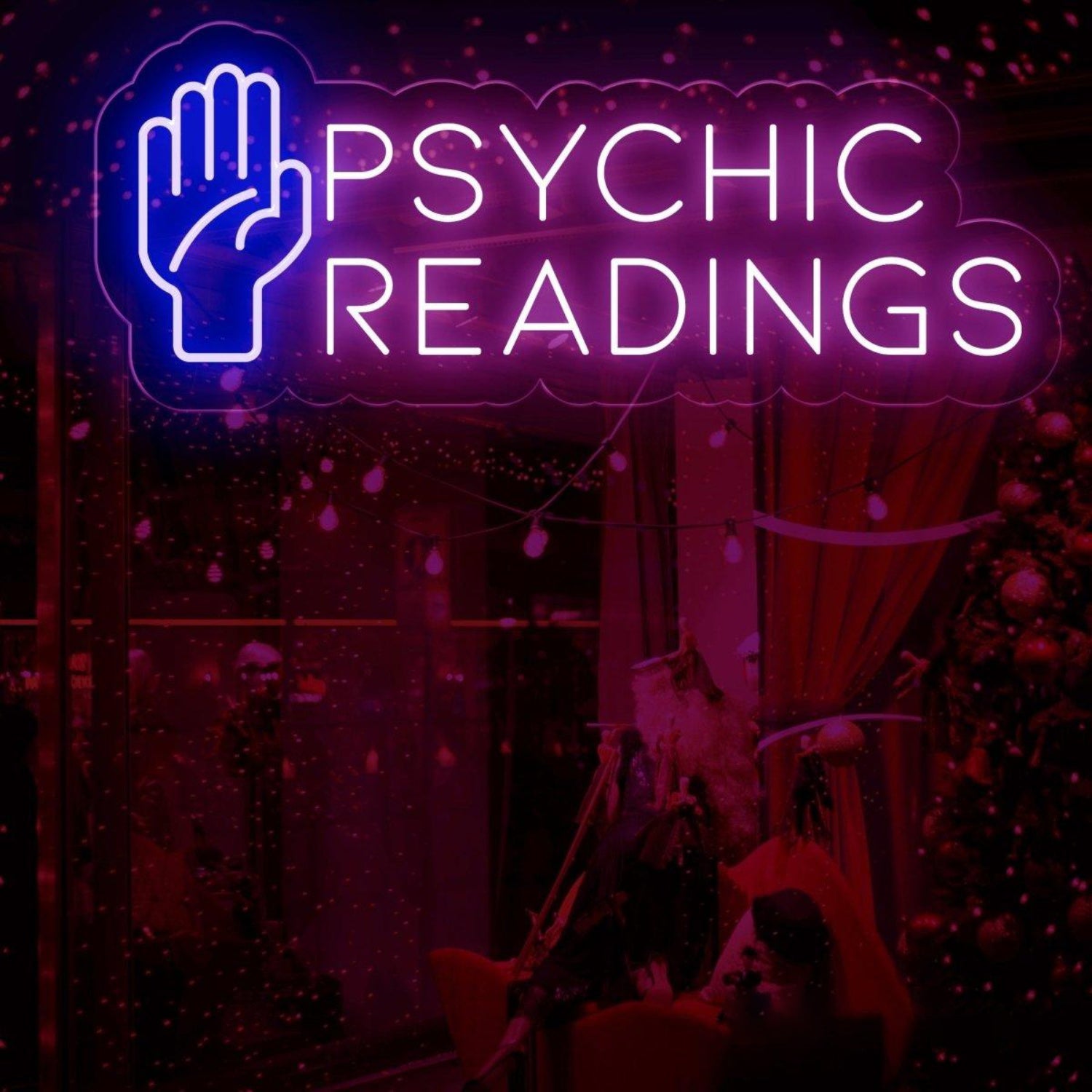 Blue-White Palm Psychic Readings Led Neon Sign For Mystic Shop Decor | Shineneon