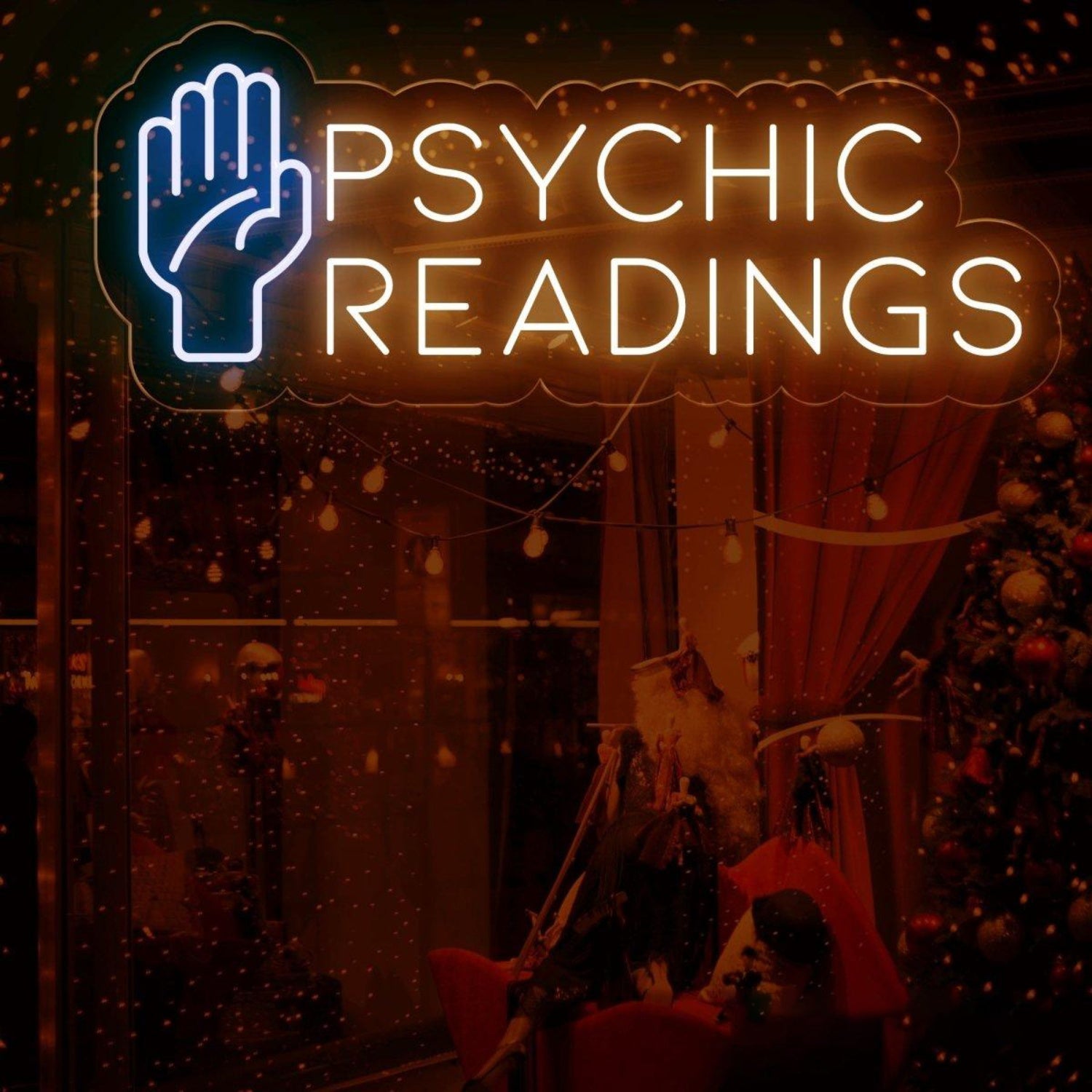 Blue-White Palm Psychic Readings Led Neon Sign For Mystic Shop Decor | Shineneon