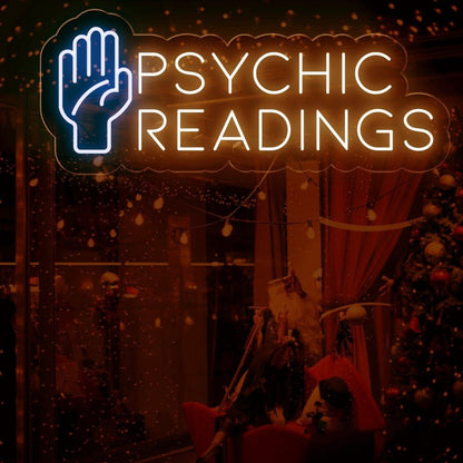Blue-White Palm Psychic Readings Led Neon Sign For Mystic Shop Decor | Shineneon