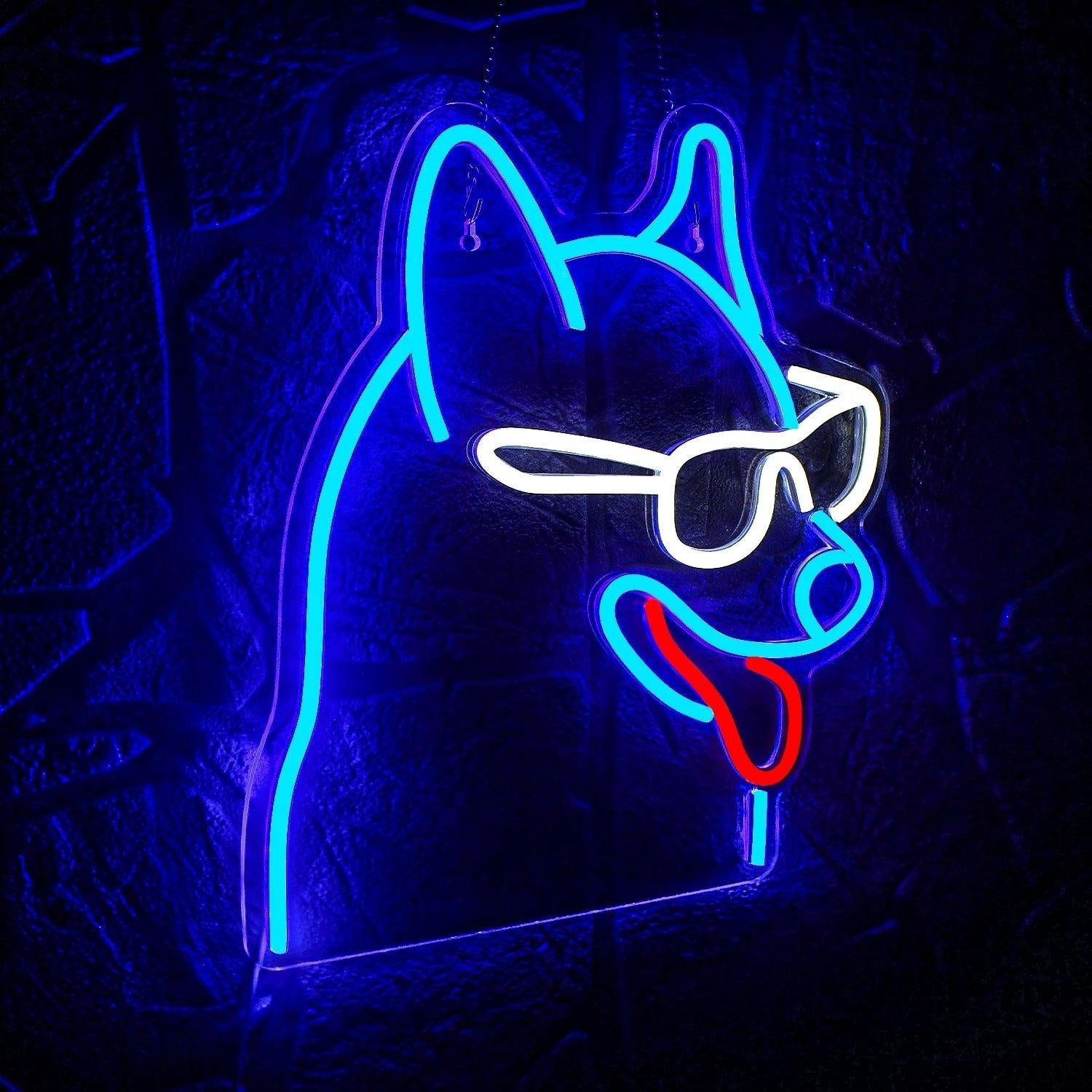 Blue-White-Red Cartoon Dog Led Neon Sign For Bar Cafe Home Decor | Shineneon