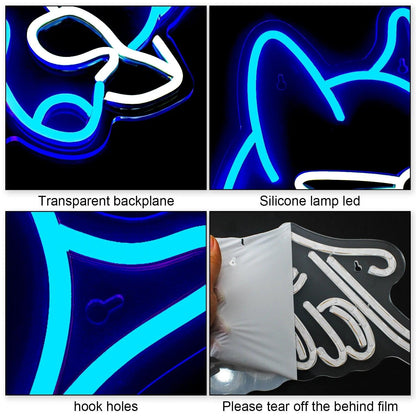 Blue-White-Red Cartoon Dog Led Neon Sign For Bar Cafe Home Decor | Shineneon