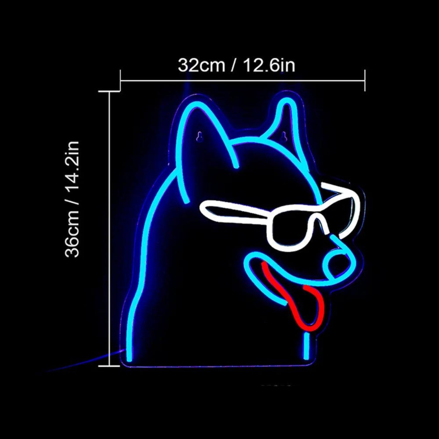 Blue-White-Red Cartoon Dog Led Neon Sign For Bar Cafe Home Decor | Shineneon