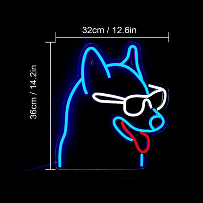 Blue-White-Red Cartoon Dog Led Neon Sign For Bar Cafe Home Decor | Shineneon