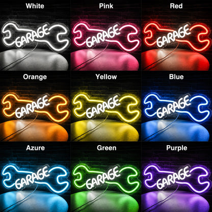 Blue Wrench Garage Neon Sign LED Neon Sign color grid