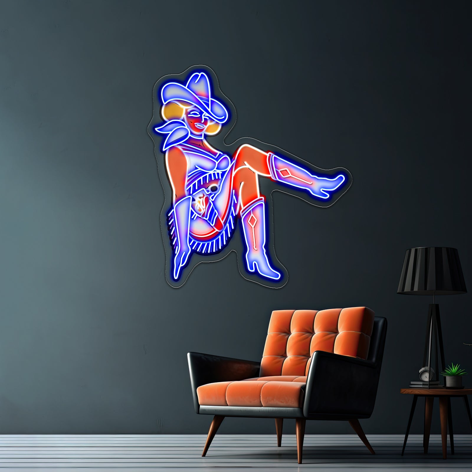 Vegas Vickie Cowgirl Led Sign Business Neon Sign