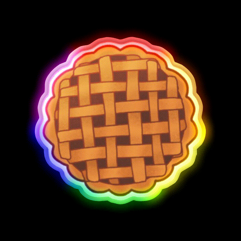 Blueberry Pie Snack Food Led Neon Sign Rgb Color - LED neon sign close-up detail