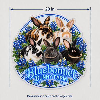 Bluebonnet Bunny Farm Custom LED Neon Sign | d58e661d39e3fc1321dc99efad20c8c19a4c5c4c65366edca3abc715cd791d3e | dimensions